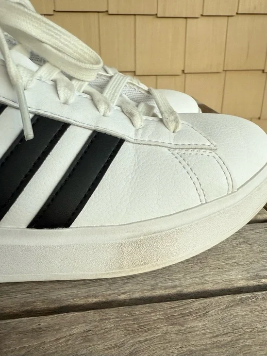 Adidas Grand Court 2.0 White Black Stripe Sneakers Women’s 7 - Picture 9 of 14